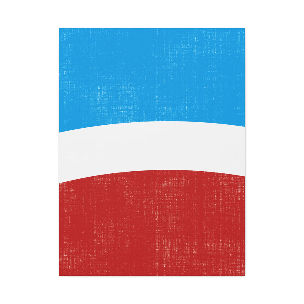 Broken Flag III -  Curved Colour Block Composition in Red, White & Blue