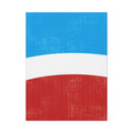 Broken Flag III -  Curved Colour Block Composition in Red, White & Blue