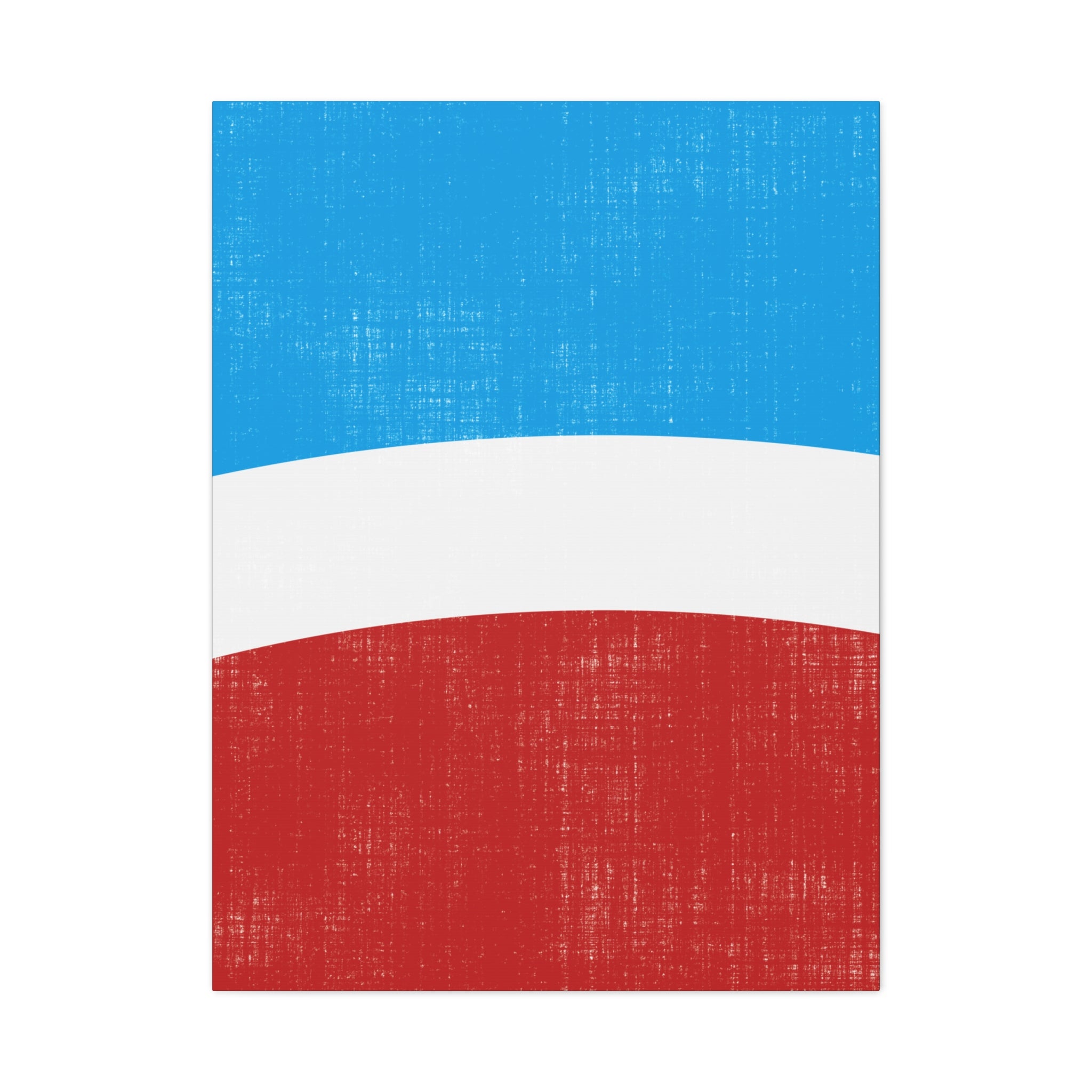 Broken Flag III -  Curved Colour Block Composition in Red, White & Blue