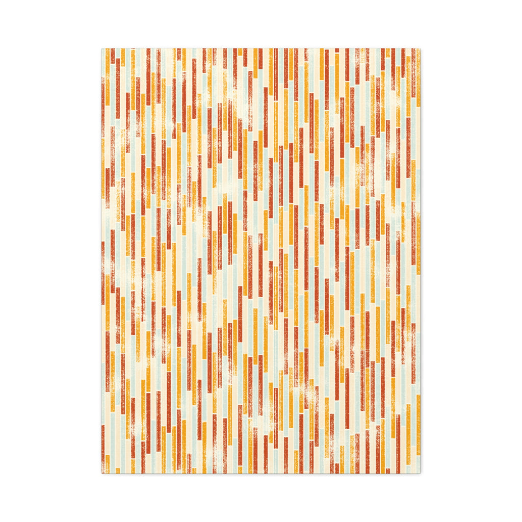 Candy Rain I – Minimalist Linear Canvas in Burnt Orange & Neutral Tone