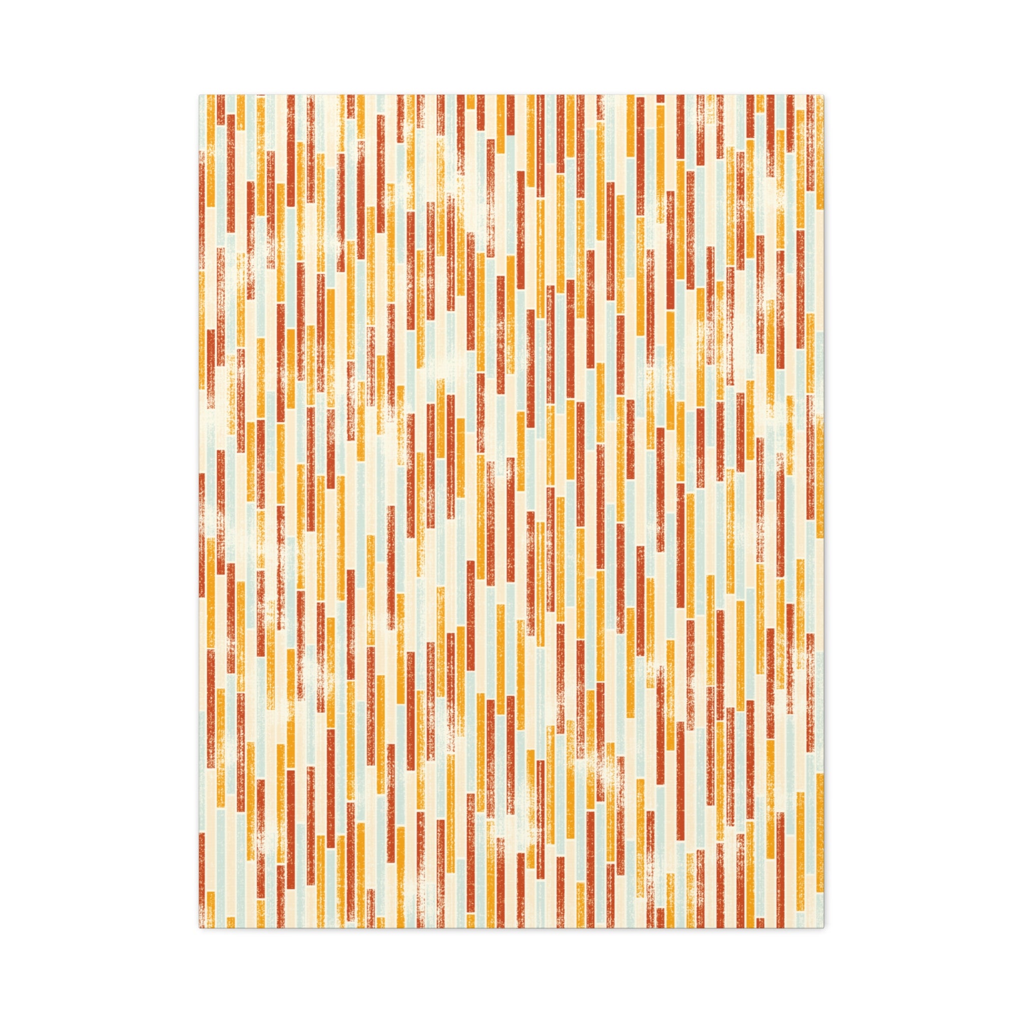 Candy Rain I – Minimalist Linear Canvas in Burnt Orange & Neutral Tone