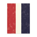Modern Abstract Canvas – Vertical Colour Block Composition in Red, Cream & Navy