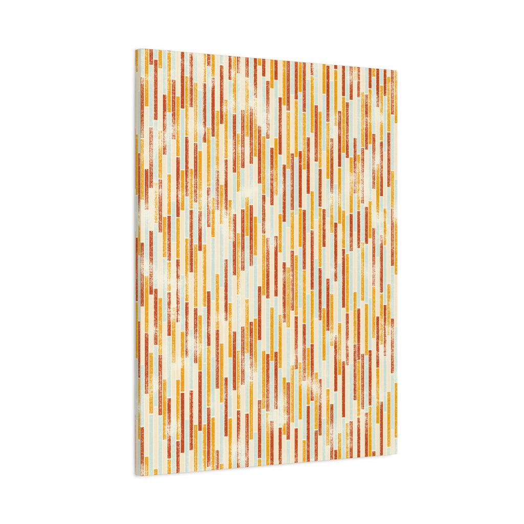 Candy Rain I – Minimalist Linear Canvas in Burnt Orange & Neutral Tone