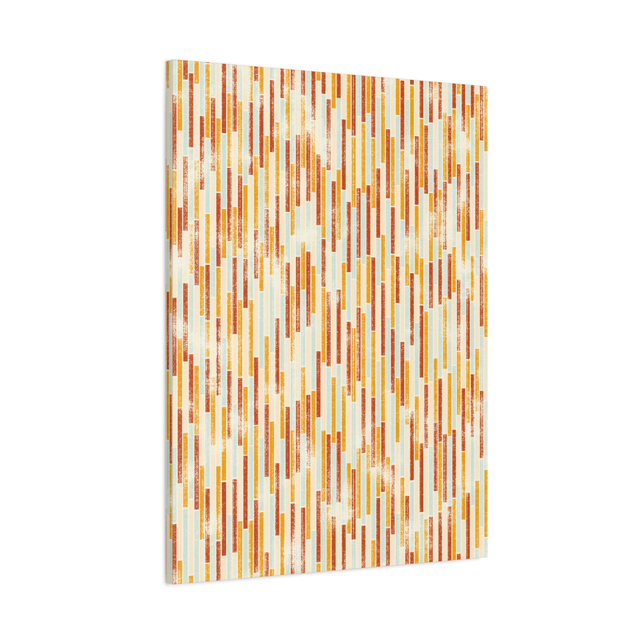 Candy Rain I – Minimalist Linear Canvas in Burnt Orange & Neutral Tone