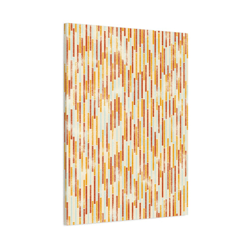 Modern Abstract Canvas – Vertical Line Composition in Burnt Orange & Soft Neutrals
