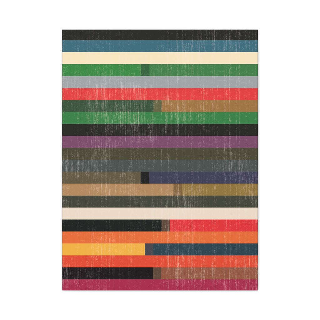Layered Stripes – Abstract Canvas Print in Multicolour Composition