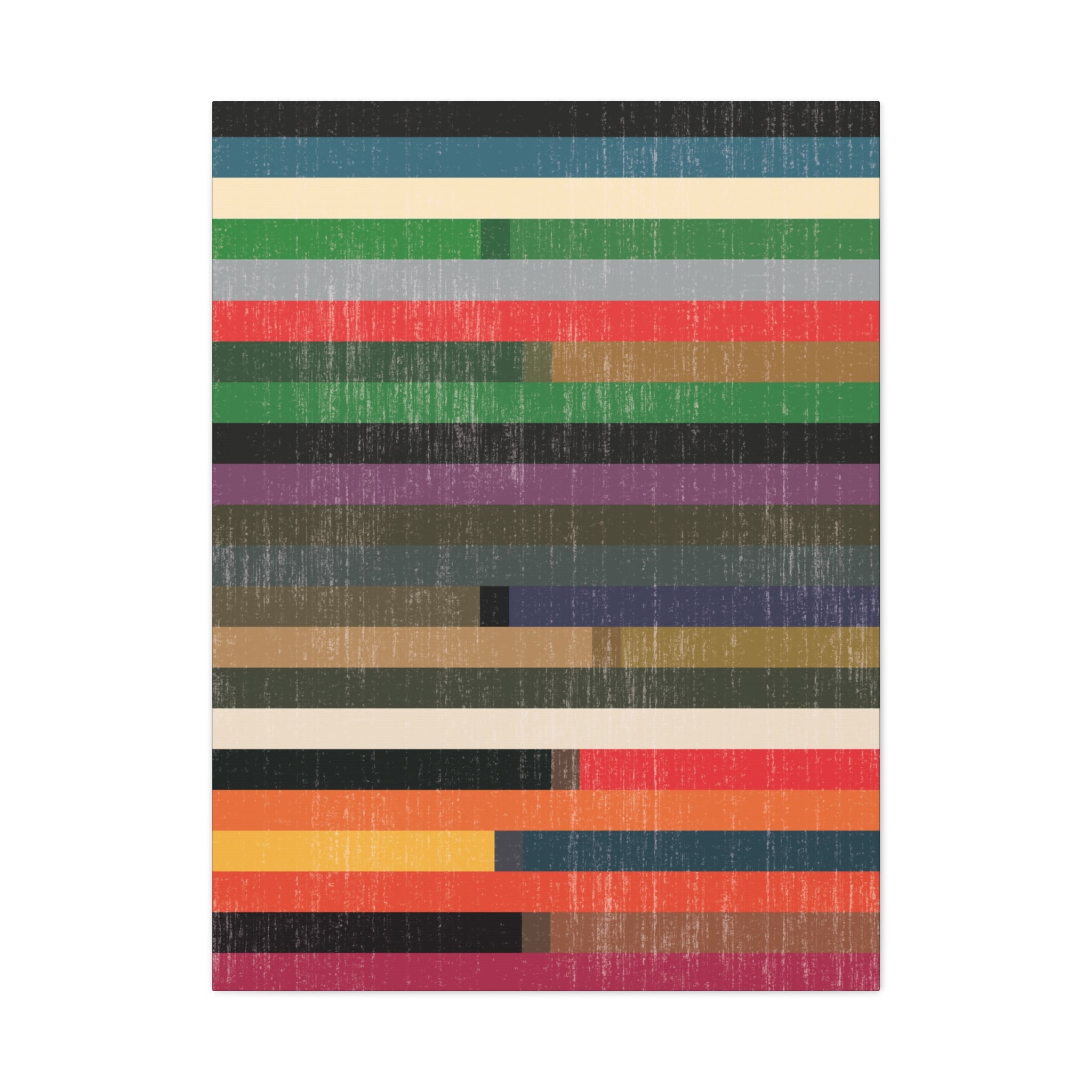 Layered Stripes – Abstract Canvas Print in Multicolour Composition