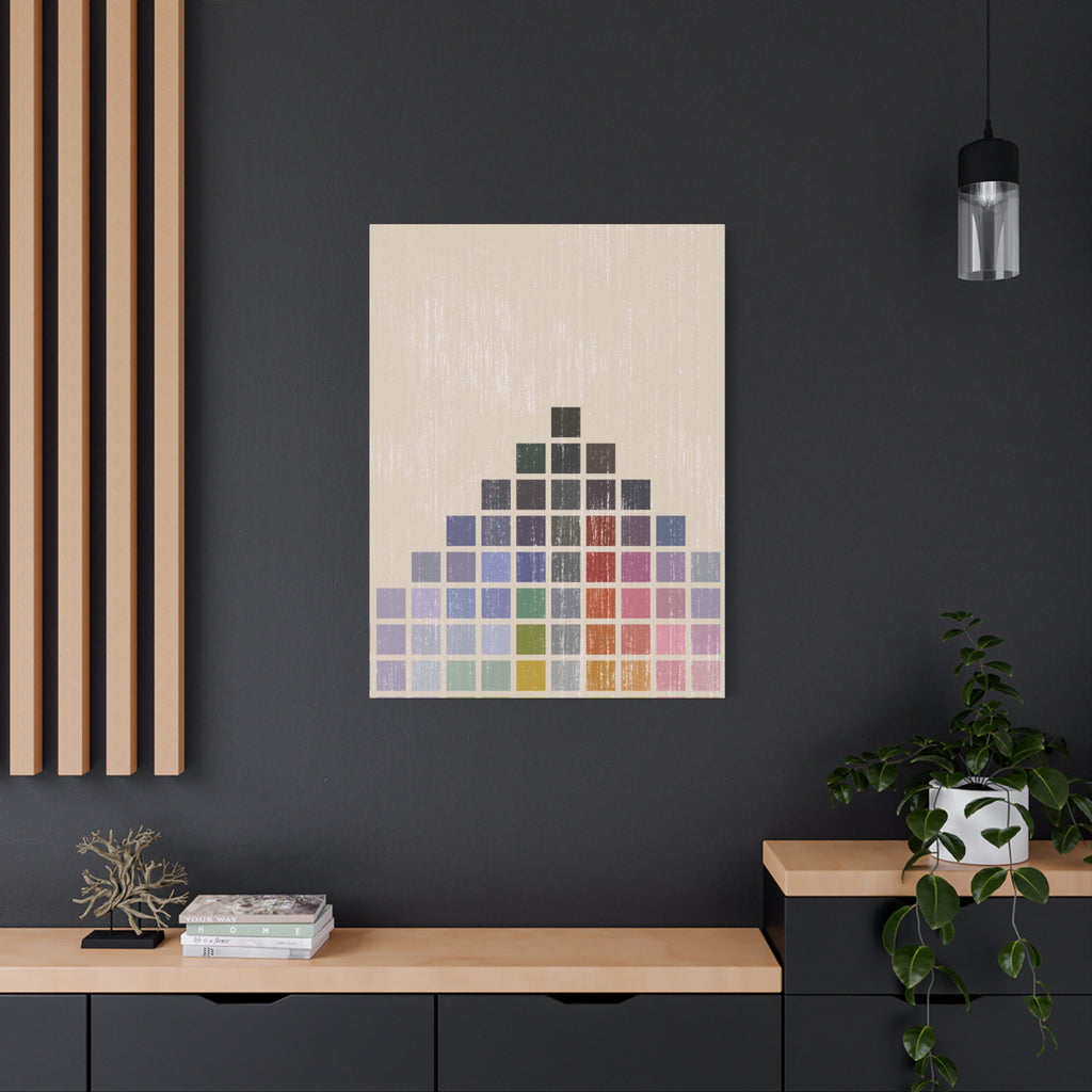 Square Mountain – Abstract Canvas Print in Multicolour Geometric Composition
