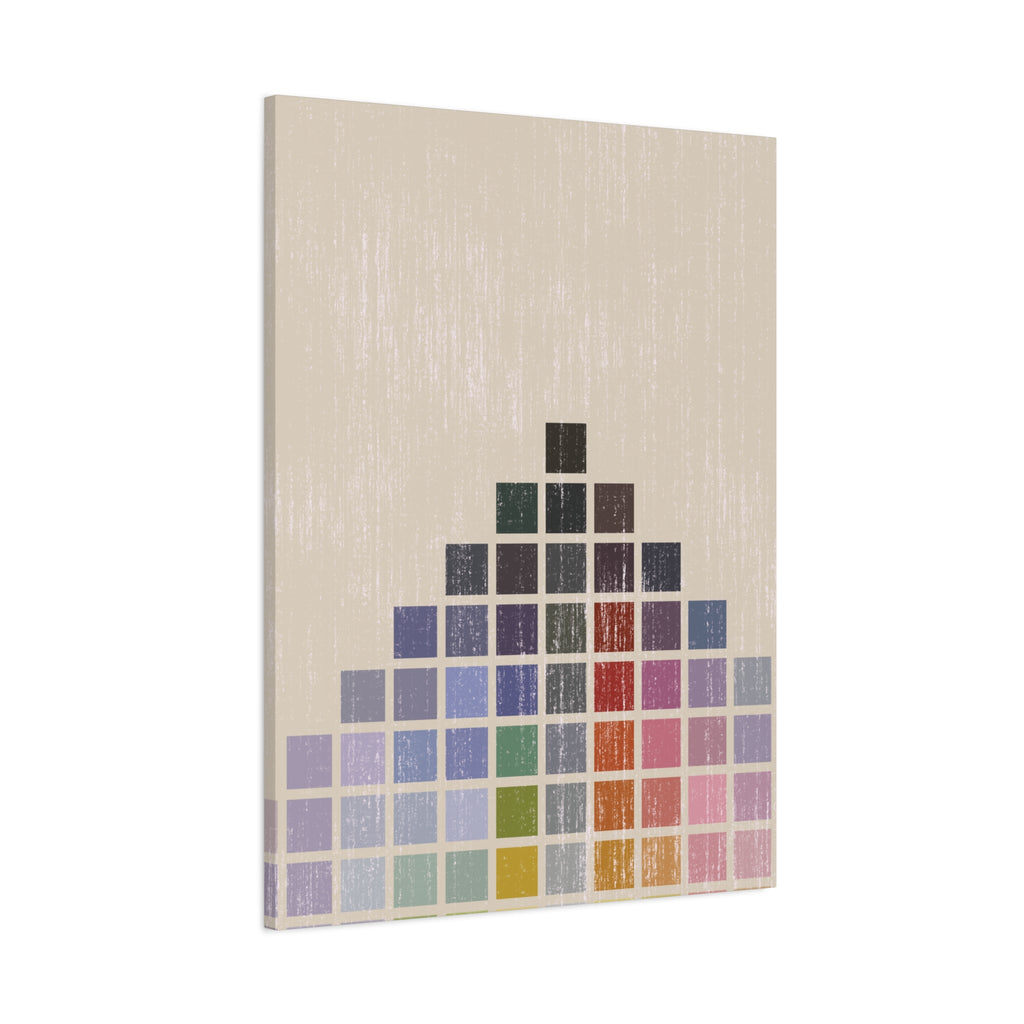 Square Mountain – Abstract Canvas Print in Multicolour Geometric Composition