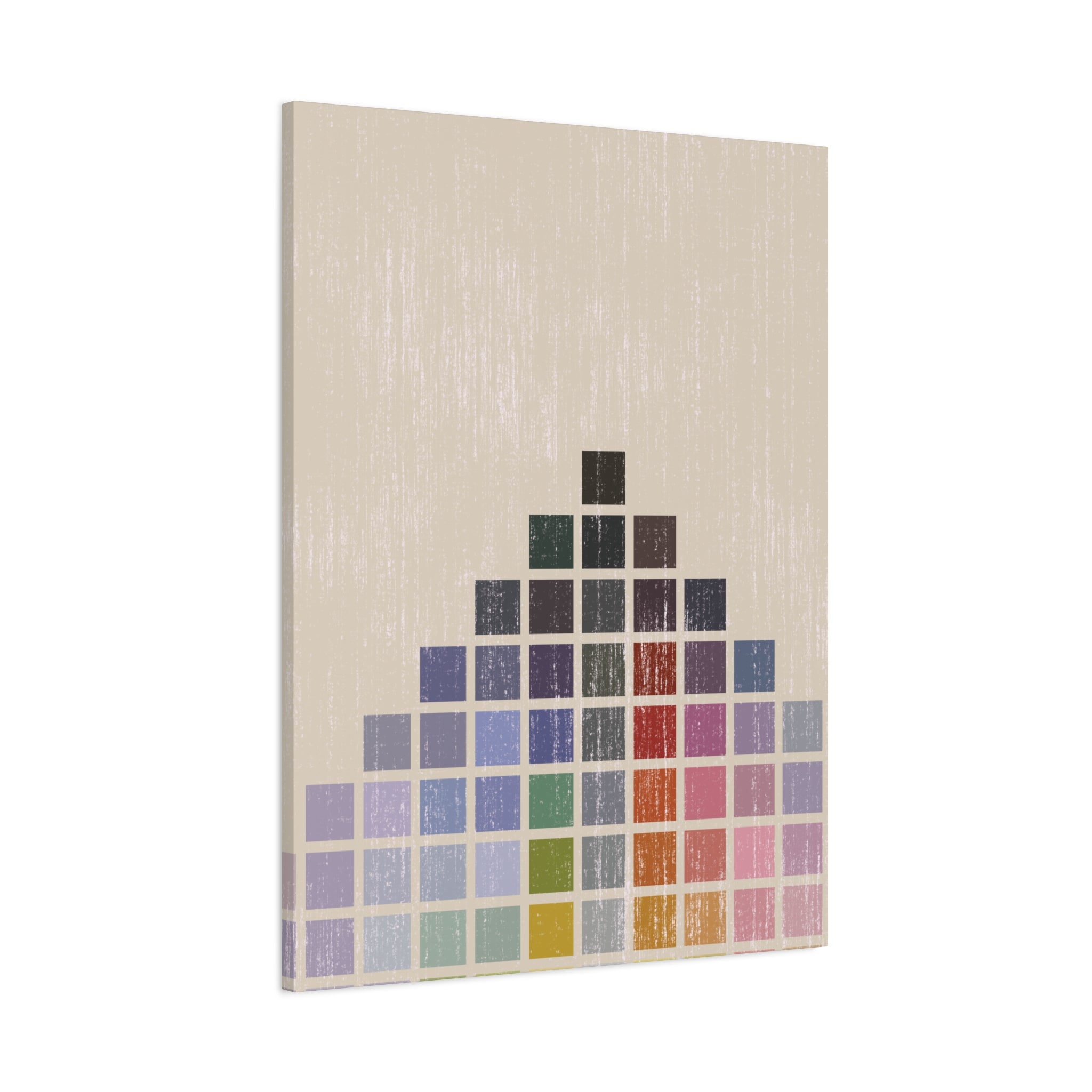 Square Mountain – Abstract Canvas Print in Multicolour Geometric Composition