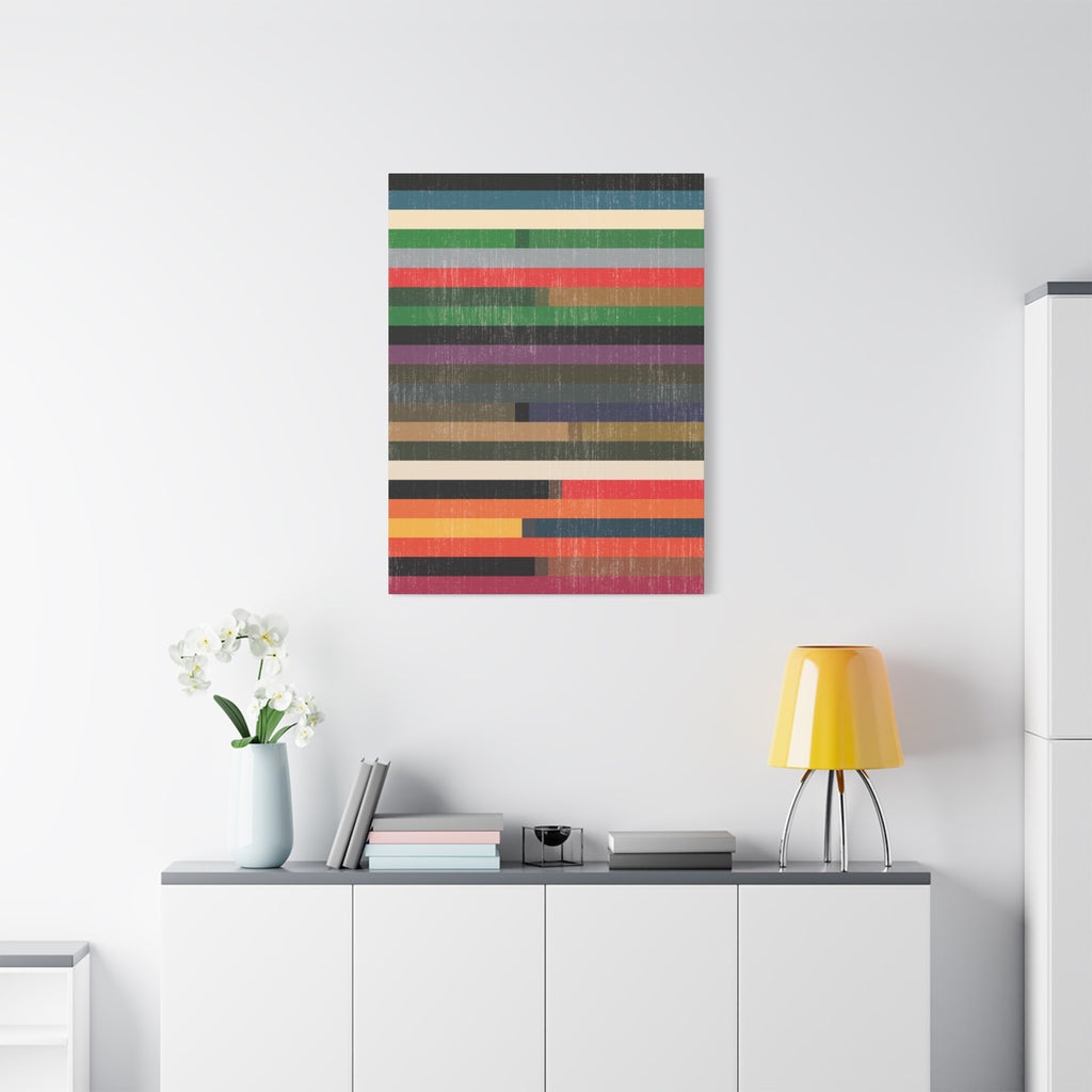 Layered Stripes – Abstract Canvas Print in Multicolour Composition