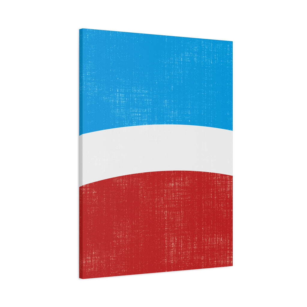 Broken Flag III -  Curved Colour Block Composition in Red, White & Blue