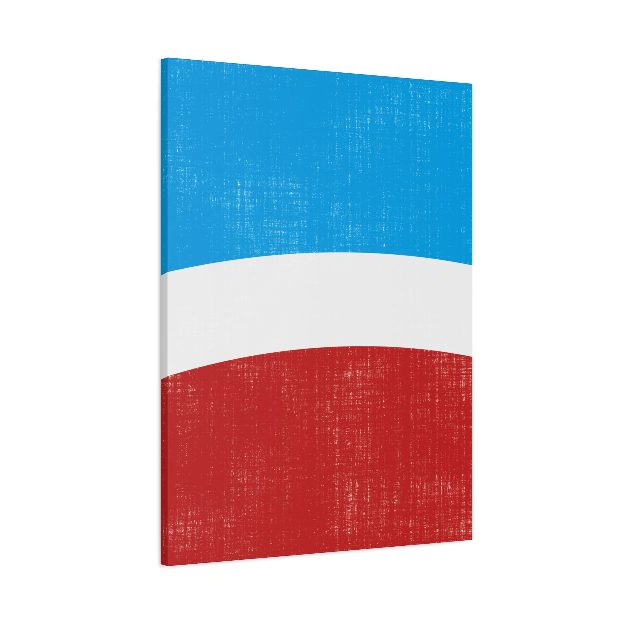 Broken Flag III -  Curved Colour Block Composition in Red, White & Blue