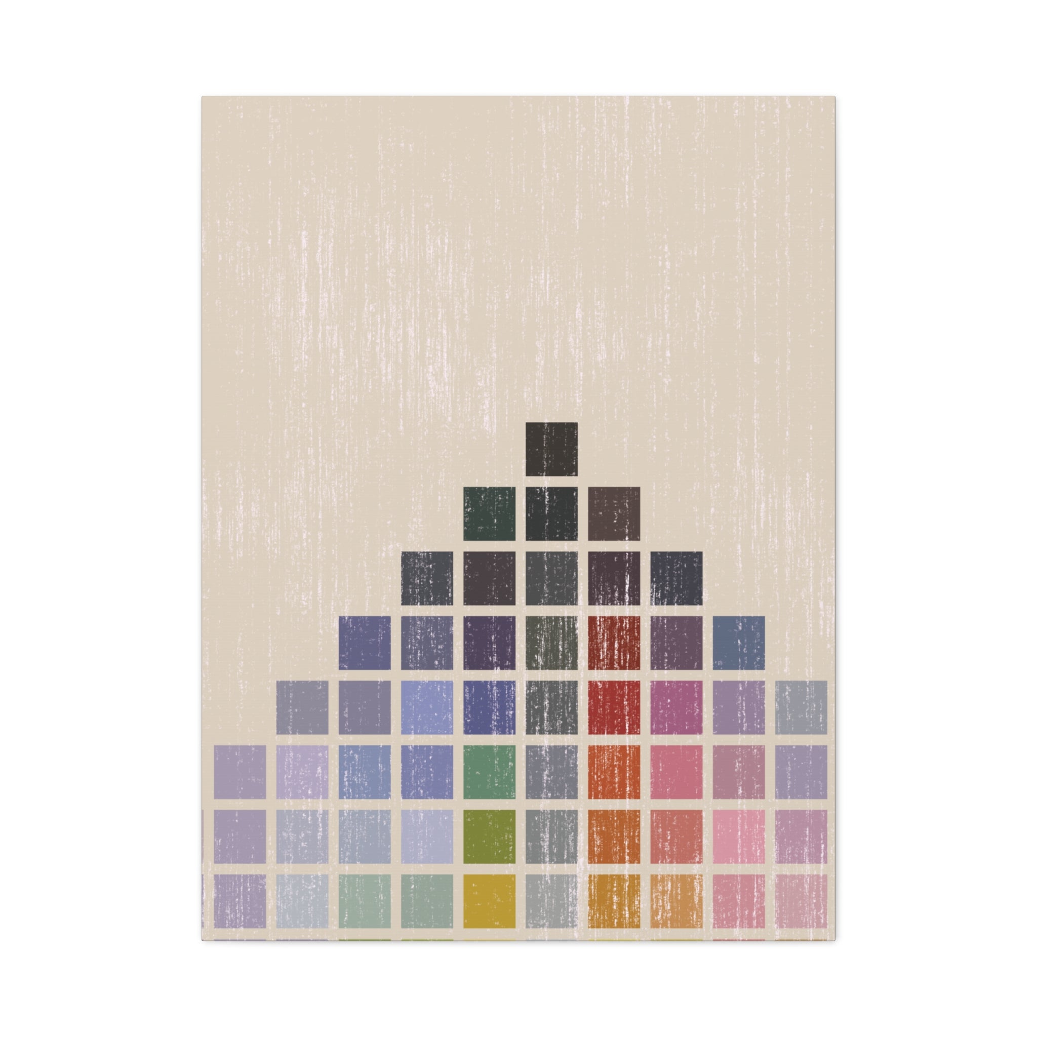 Square Mountain – Abstract Canvas Print in Multicolour Geometric Composition