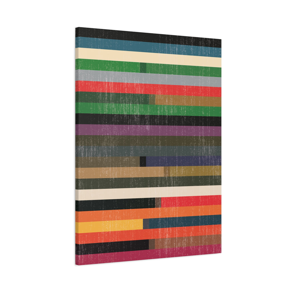 Layered Stripes – Abstract Canvas Print in Multicolour Composition