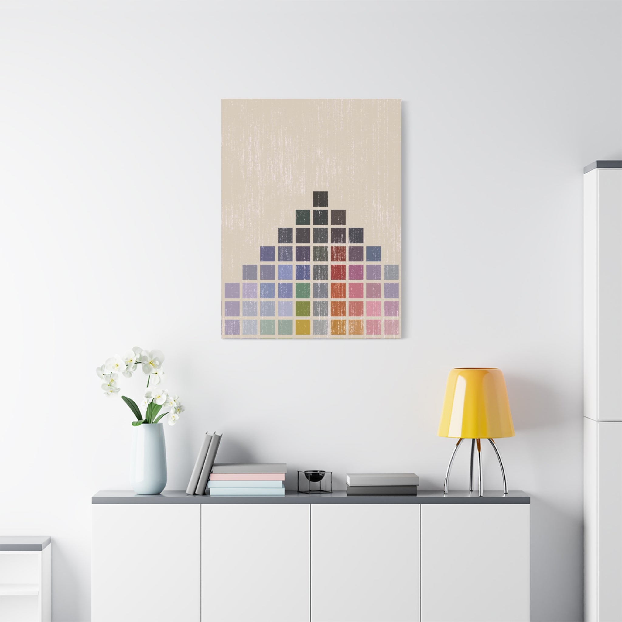 Square Mountain – Abstract Canvas Print in Multicolour Geometric Composition