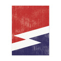 Broken Flag II – Abstract Canvas Print in Red, White & Navy Composition