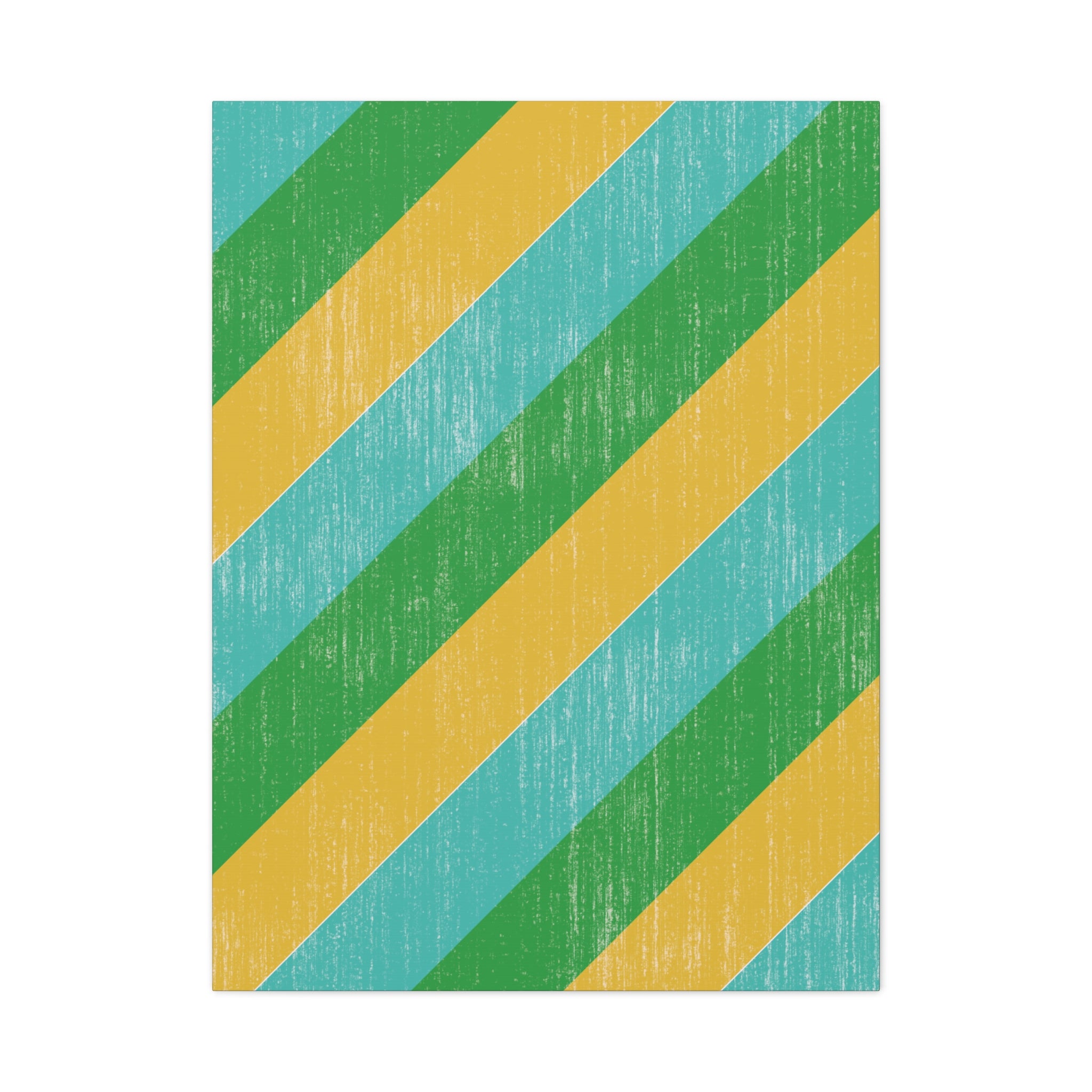 Diagonal Rhythm – Abstract Canvas Print in Teal, Green & Yellow