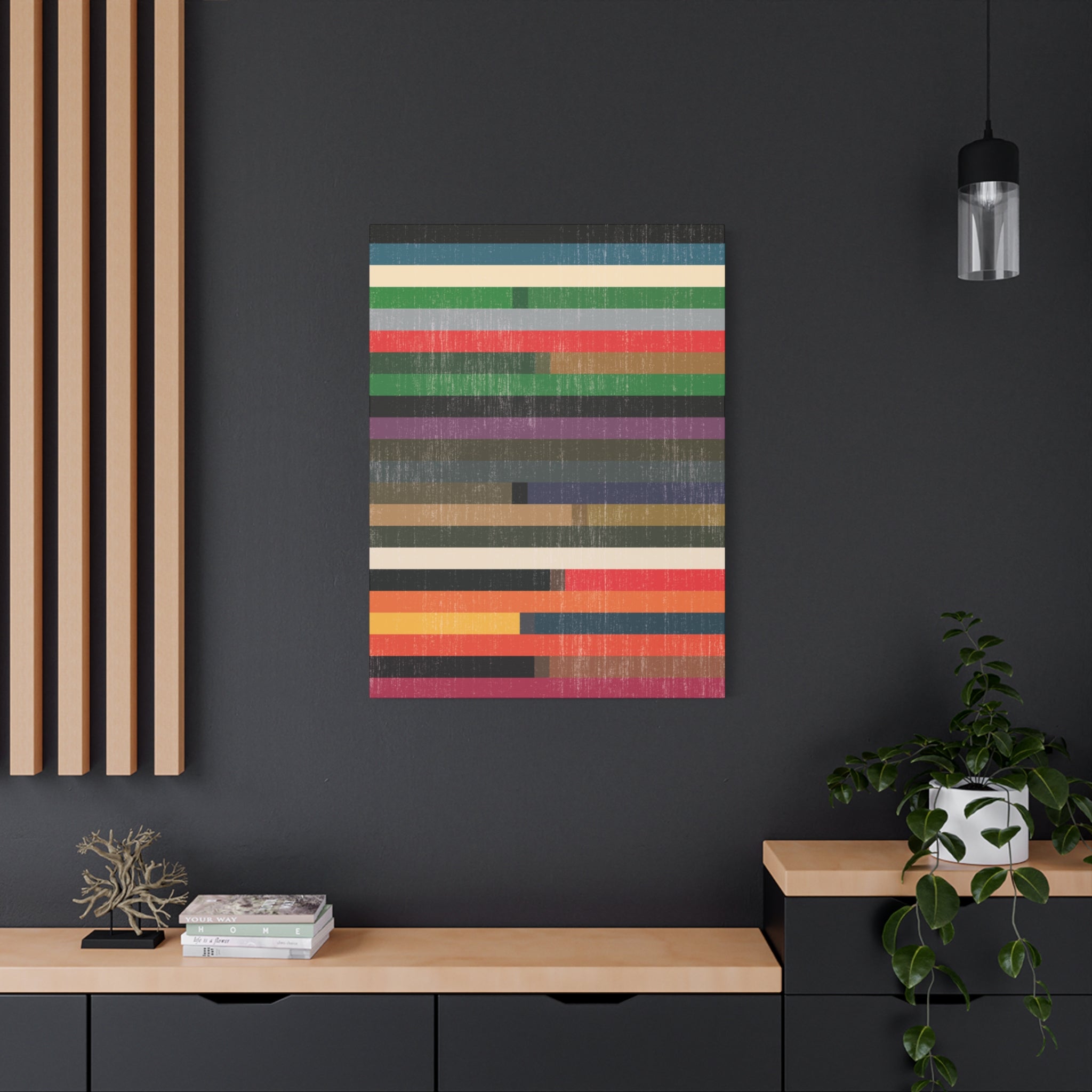 Layered Stripes – Abstract Canvas Print in Multicolour Composition