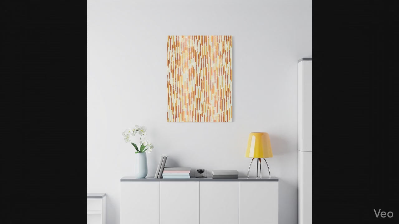 Candy Rain I – Minimalist Linear Canvas in Burnt Orange & Neutral Tone