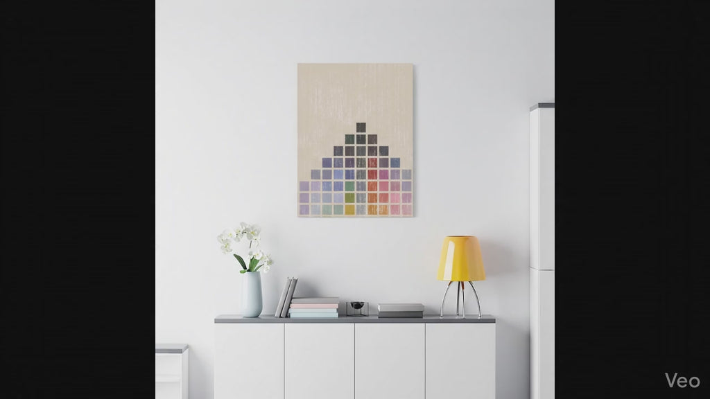 Square Mountain – Abstract Canvas Print in Multicolour Geometric Composition
