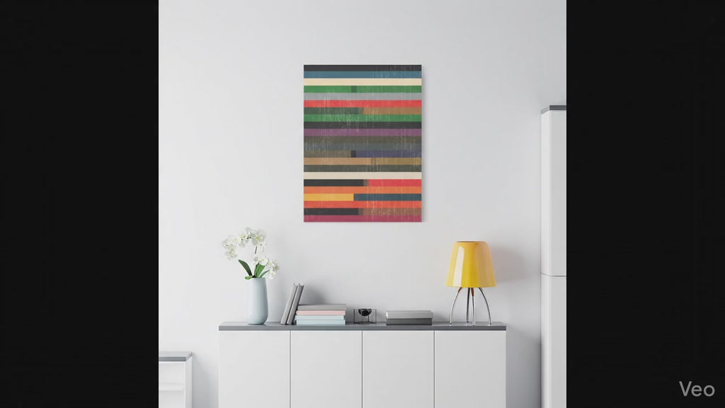 Layered Stripes – Abstract Canvas Print in Multicolour Composition